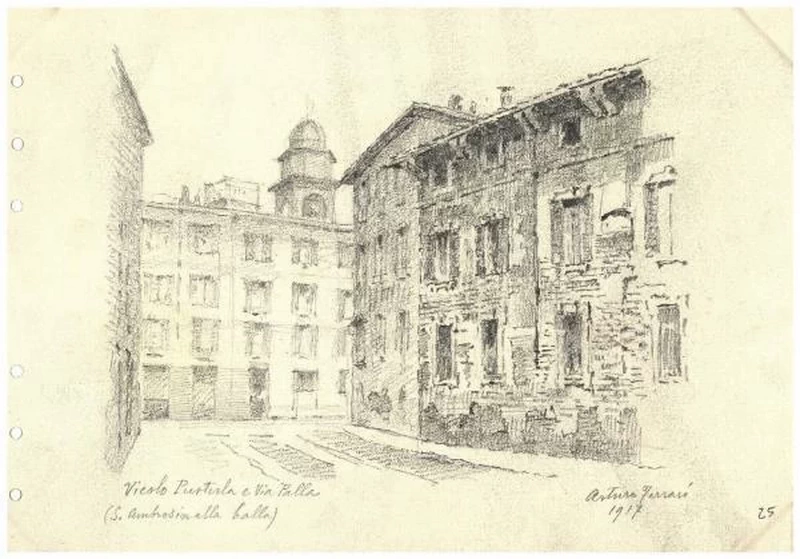 Vicolo Pusterla e Via Palla ( Sant'Ambrosin alla balla) - Palazzo Morando Costume Moda Immagine, Milano